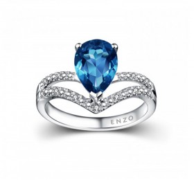 ENZO 18K金镶伦敦蓝及钻石戒指 戒指