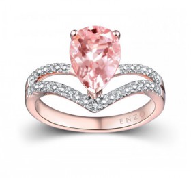 ENZO彩宝系列TIARA 加冕系列18K玫瑰金镶摩根石及钻石戒指 戒指