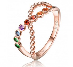 ENZO彩宝系列MOMENT 纪念系列14K玫瑰金镶多种宝石戒指戒指