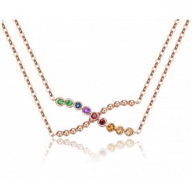 ENZO彩宝系列MOMENT 纪念系列14K玫瑰金镶多种宝石项链 项链