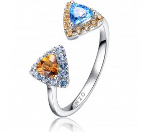 ENZO彩宝系列MOMENT 纪念系列14K白金镶黄晶及托帕石戒指戒指