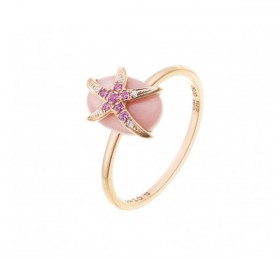 ENZO 18K玫瑰金镶粉红蓝宝石粉红贝母及钻石戒指 戒指