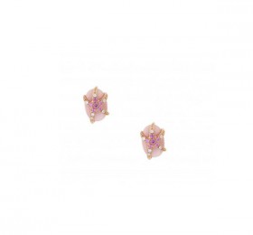 ENZO 18K玫瑰金镶粉红蓝宝石粉红贝母及钻石耳环 耳饰
