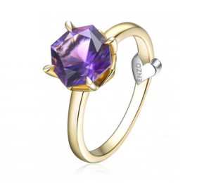 ENZO 18K玫瑰金镶紫晶钻石戒指 戒指
