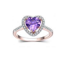 ENZO 18K玫瑰金镶紫晶钻石戒指 戒指