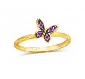 ENZO VAVA系列LOVE 爱意14K黄金镶紫晶戒指 戒指