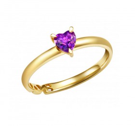 ENZO VAVA系列FEELING 心意14K黄金镶心形紫晶戒指 戒指