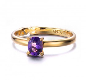 ENZO 14K黄金镶椭圆形紫晶戒指 戒指