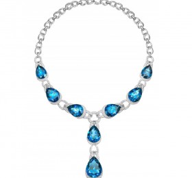 ENZO HIGH JEWELRY 高级珠宝系列18K白金镶伦敦托帕石及钻石项链 项链