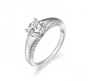 ENZO设计师系列DIAMOND BY OMAR OMAR订婚18K白金镶钻石戒指 戒指