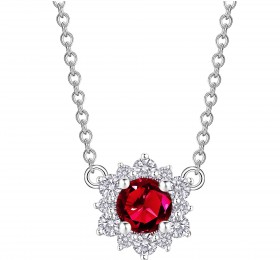ENZO婚礼系列SNOWFLAKE 雪花系列18K金镶嵌红宝石及钻石项链 项链
