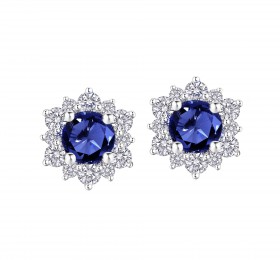 ENZO婚礼系列SNOWFLAKE 雪花系列18K金镶嵌蓝宝石及钻石耳饰 耳饰