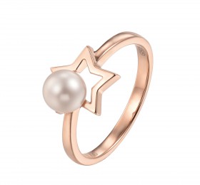 ENZO 星星造型14K金镶珍珠戒指 戒指