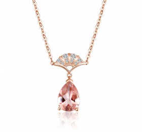 ENZO彩宝系列RAINBOW 彩虹系列Peplum舞裙系列华尔兹 18K玫瑰金镶摩根石钻石项链 项链