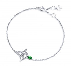 ENZO彩宝系列RAINBOW 彩虹系列Peplum 舞裙系列18K金镶嵌钻石祖母绿手链 项链
