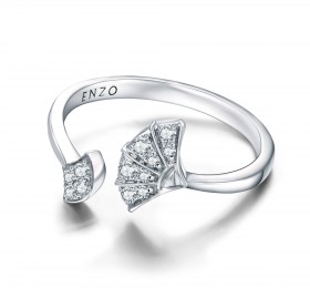 ENZO Peplum舞裙系列芭蕾舞 18K白金镶钻石戒指 戒指