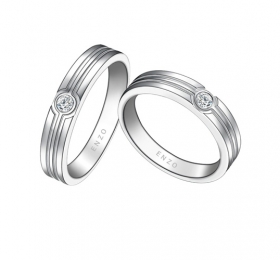 ENZO设计师系列COMMITMENT对戒系列18K白金镶钻石对戒 戒指
