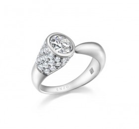 ENZO设计师系列DIAMOND BY OMAR OMAR订婚18K白金镶钻石戒指 戒指