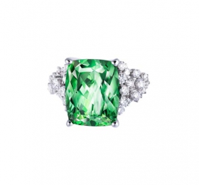 ENZO经典系列高级定制系列18K白金绿碧玺钻石戒指 - 星光璀璨 戒指