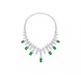 ENZO经典系列高级定制系列18K白金绿碧玺钻石项链 - 星光璀璨项链