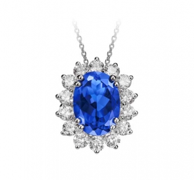 ENZO经典系列戴安娜系列18K白金戴安娜坦桑石钻石项链项链
