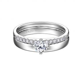 ENZO 18K白金约定系列钻石套装戒指 戒指