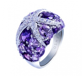 ENZO 18K白金镶紫晶及钻石戒指 戒指