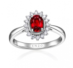ENZO经典系列『爱慕﹒Venus』 系列18K白金红宝石戒指 戒指