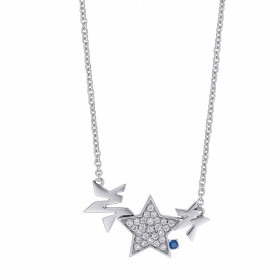 ENZO钻石系列MOMENT 纪念系列18K白金镶蓝宝石及钻石项链