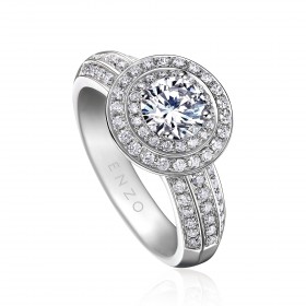 ENZO钻石系列SHOWY 炫耀系列18K白金镶钻石戒指
