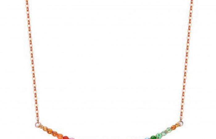 ENZO彩宝系列RAINBOW 彩虹系列18K玫瑰金镶多种宝石项链