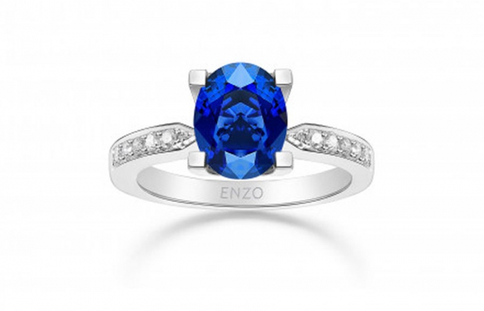 ENZO彩宝系列CLASSIC 经典彩宝系列18K白金镶坦桑石及钻石戒指