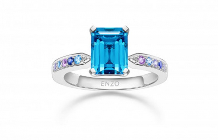 ENZO彩宝系列CLASSIC 经典彩宝系列18K白金镶托帕石紫晶蓝宝石坦桑石及钻石戒指