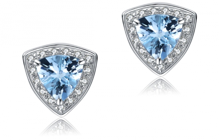 ENZO彩宝系列CLASSIC 经典彩宝系列18K白金镶海蓝宝及钻石耳饰