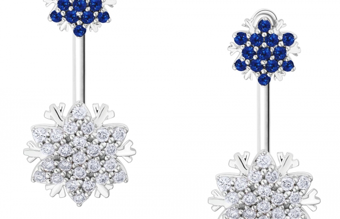 ENZO钻石系列MOMENT 纪念系列18K白金镶蓝宝石及钻石耳饰