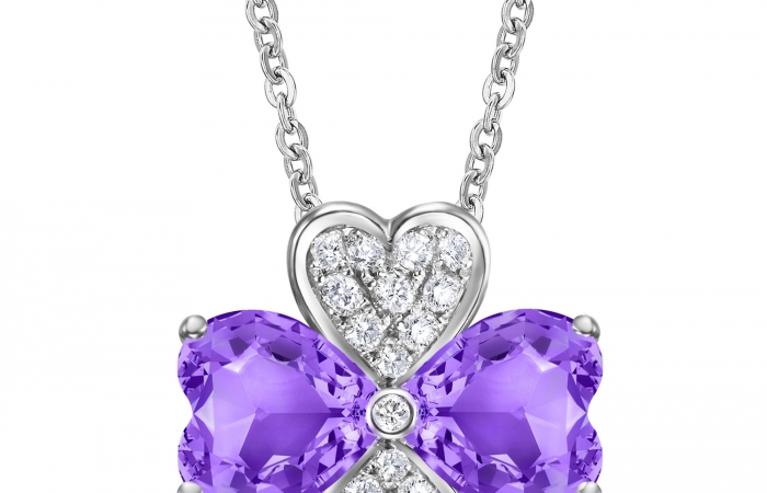 ENZO彩宝系列MOMENT 纪念系列18K白镶紫晶钻石吊坠