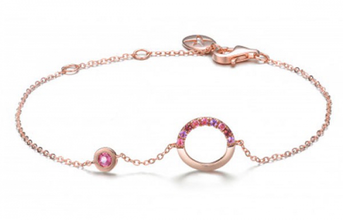 ENZO彩宝系列MOMENT 纪念系列14K玫瑰金镶粉红碧玺及紫晶手链