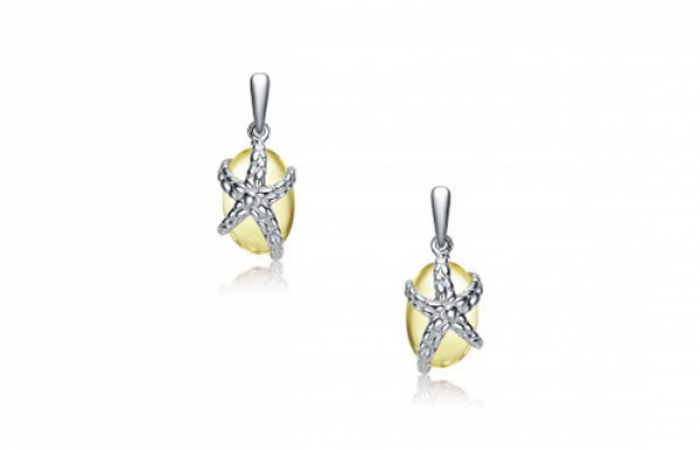 ENZO钻石系列MOMENT 纪念系列18K白金镶柠檬晶耳环