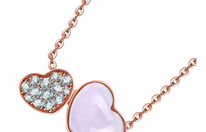 ENZO钻石系列MOMENT 纪念系列18K玫瑰金镶粉晶及白色蓝宝石项链