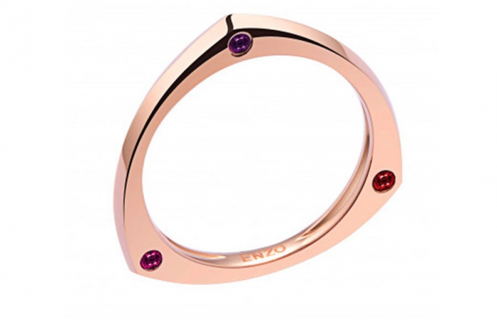 ENZO VAVA系列WISH 祈愿18K玫瑰金镶粉红碧玺石榴石及紫晶戒指