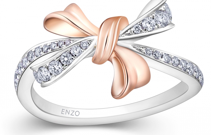 ENZO钻石系列RIBBON 丝带系列18K金镶钻石戒指