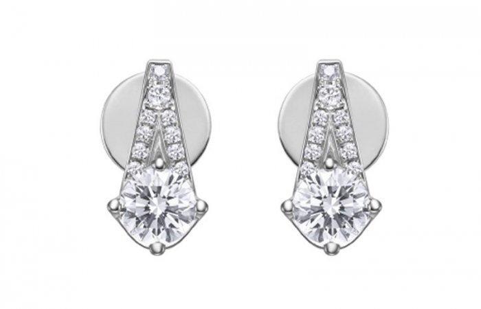 ENZO钻石系列DESTINY 天意系列18K白金镶钻石耳环