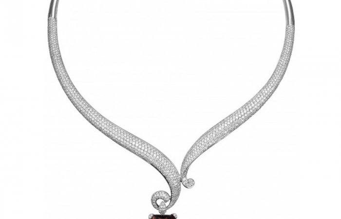ENZO HIGH JEWELRY 高级珠宝系列18K白金镶西瓜碧玺及钻石项链