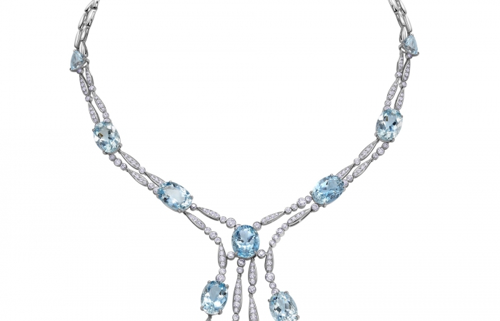 ENZO HIGH JEWELRY 高级珠宝系列18K金镶圣玛利亚海蓝宝项链