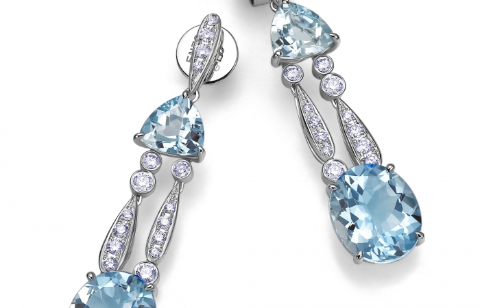 ENZO HIGH JEWELRY 高级珠宝系列18K金镶圣玛利亚海蓝宝耳环