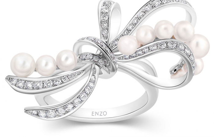 ENZO HIGH JEWELRY 高级珠宝系列18K金镶珍珠及钻石戒指