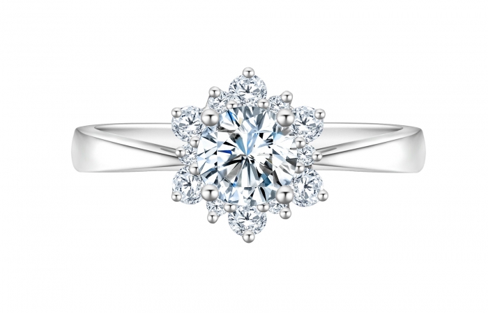 ENZO婚礼系列SNOWFLAKE 雪花系列18K白金镶嵌钻石戒指