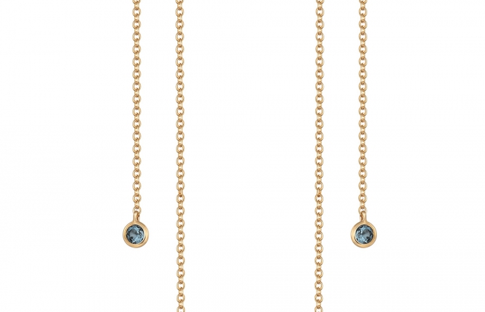ENZO COSMOS小宇宙系列星星造型14K金镶珍珠、托帕石耳饰