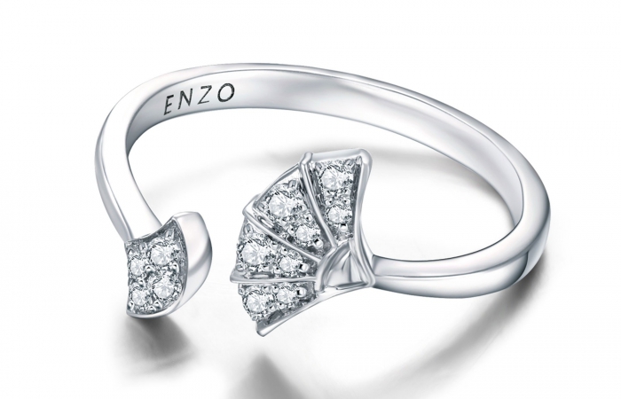 ENZO彩宝系列RAINBOW 彩虹系列Peplum舞裙系列芭蕾舞 18K白金镶钻石戒指