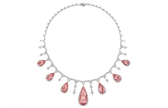 ENZO经典系列高级定制系列18K白金桃色绿柱石钻石项链 - 粉漾甜心